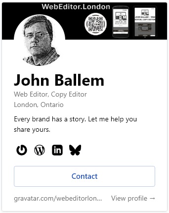 My Gravatar card - https://www.gravatar.com/webeditorlondon